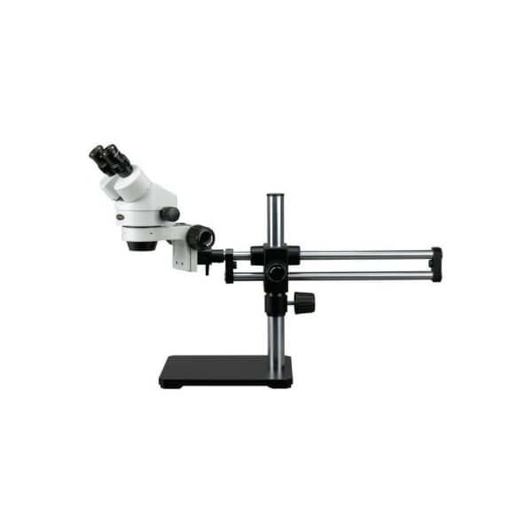 AmScope SM-5BX 3.5X-45X Binocular Stereo Microscope on Ball Bearing Boom Stand
